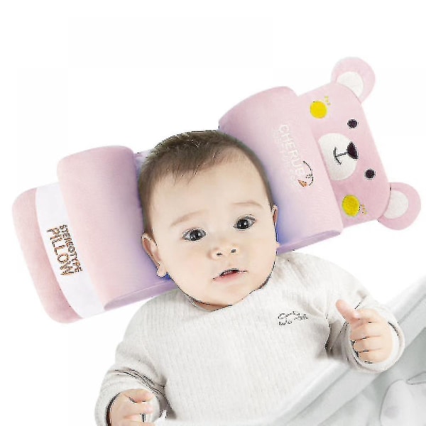 Newborn Head Shaping Pute Anti-eksentrisk Hode Pillowlatex Gift_y pink