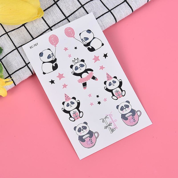 Söt Panda Animal Temporary Tattoo Sticker Vattentät liten tatuering avtagbar