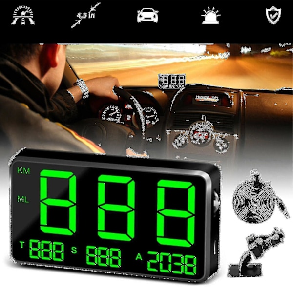 Bil GPS Speedometer Head Up Display Overspeed MPH/km/t Advarselsalarm, Bilhastighedspåmindelse