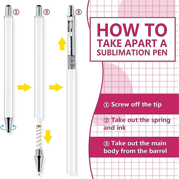10 kpl sublimointikynän aihiota ilman puristuskutistuspakkausta, lämmönsiirtosublimointikynä, DIY-toimistoon