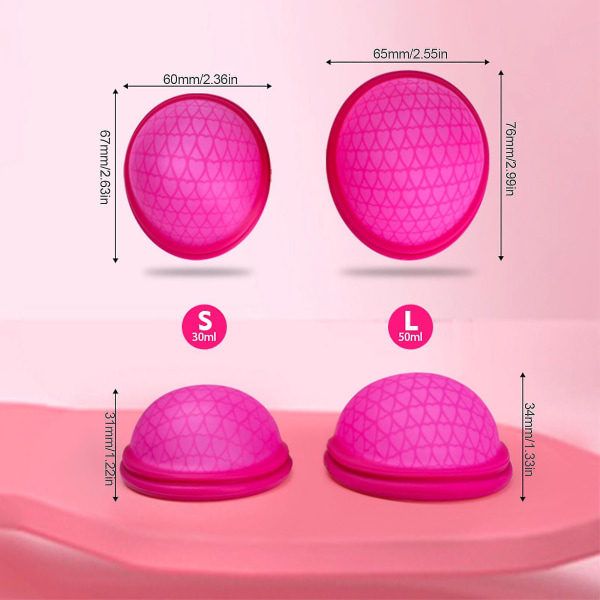 Gjenbrukbar menstruasjonsdisk, menstruasjonskopp, myk menstruasjonsdisk for kvinner designet med fleksibel silikon menstruasjonskopp Purple L