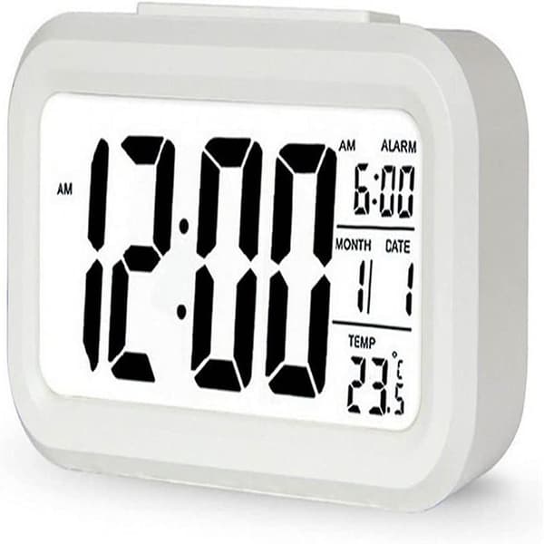Digital väckarklocka LED-display Snooze Smart Ljusstyrka Sensor För Sovrum Hemmakontor Och Resor