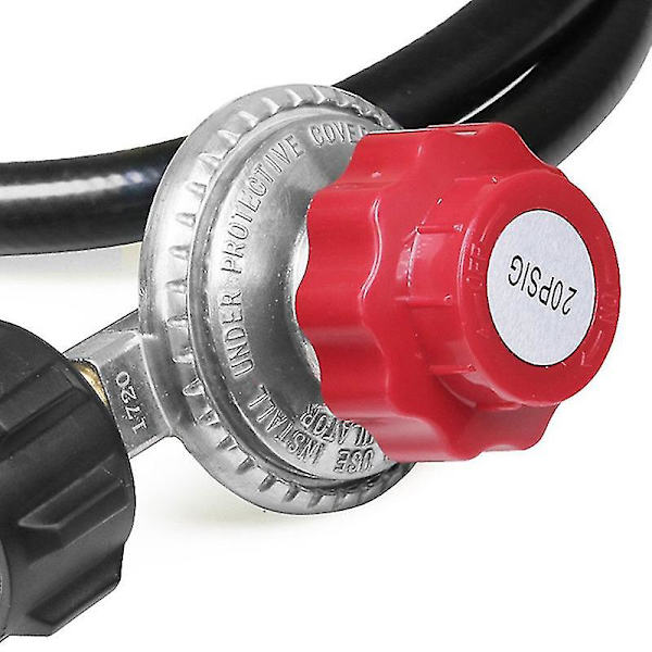 Korkeapaineinen propaanisäädin 0-20 Psi säädettävä 4 jalan Qcc1/type1 letkulla - Sopii propaanipolttimille