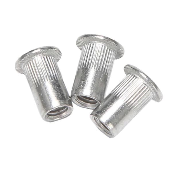 M5 Aluminium Flat Hode Nitmutter Innsettingsmuttere Sølvfarget 60 stk