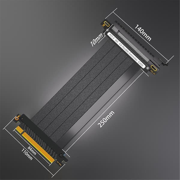 PCIE 4.0 16X Forlængerkabel Højhastighed GPU Riser Kabel med PCI Express Port til GPU Forlængerkab