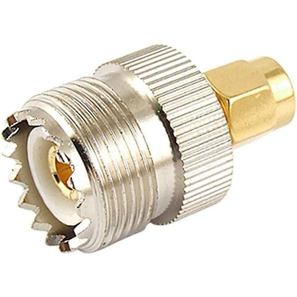 UHF-liitin SMA-liittimeen sovitin HF-koaksiaaliliitin SO239 (PL259) käsikäyttöinen antenni PL-259 muuntaja kaksisuuntainen radio RF-antennisovitin (2 kpl)