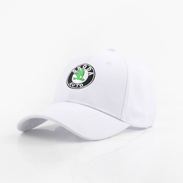 Söt Baseballkeps För Skoda Pappa Hatt Justerbara Modevisir Gorras Kvinnor Män White