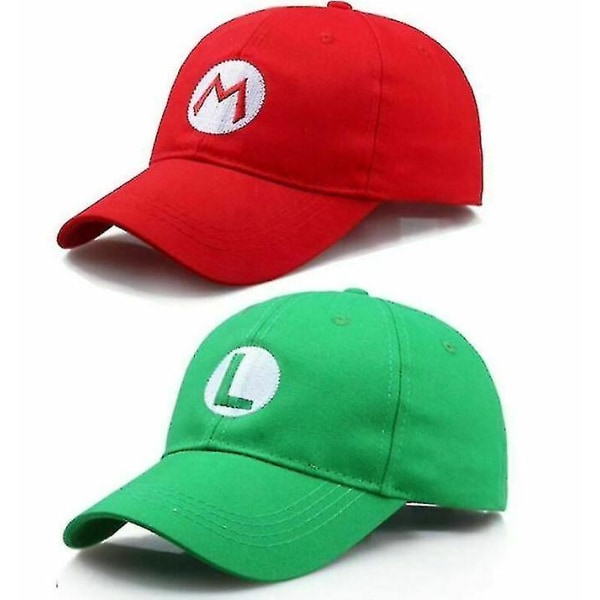 Super Mario Bros Odyssey Luigi Baseball Cap Kids Miesten Säädettävä Cosplay Hatut_h Red Green