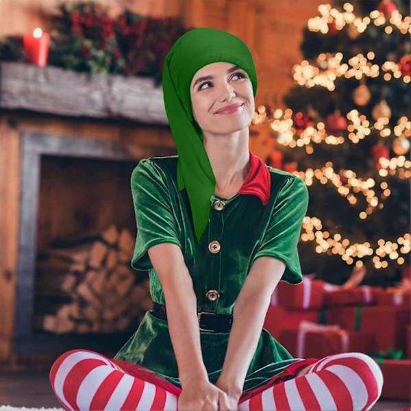 Jule-Dværghat Farvet Dværg Kostumehat Fugttransporterende Åndbar Hat til Julefest Gnome Kostumer Green One Size