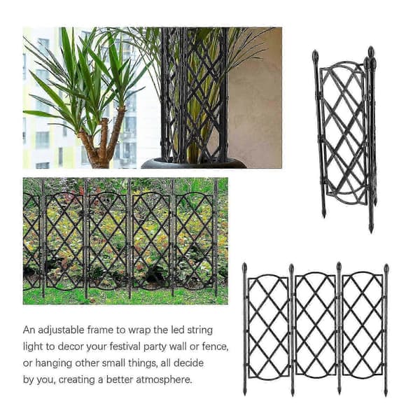 Sammenleggbare metalltråd espalier - Hage espalier blomsterramme for rustfri støtte 3pcs