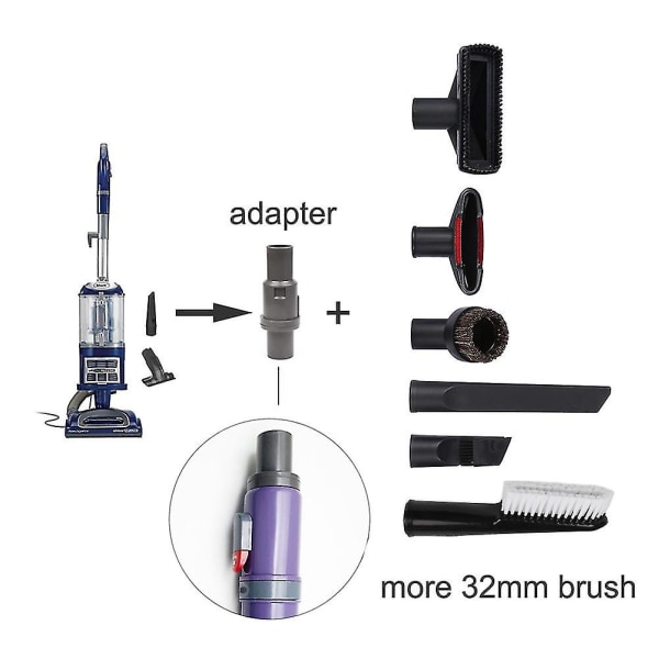 Adapter för Nv350, Nv360, Nv440-serien, ansluten med 32 mm dammsugarborsthuvud