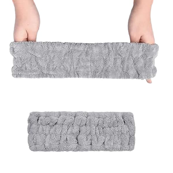 (Sort, Hvid, Lysegrå) 3 ansigtsrensningspandebånd til makeup og yo