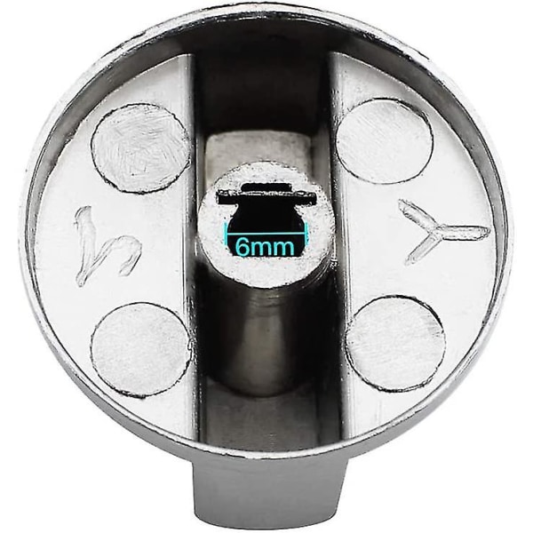 6 stk universal metal kontrolknap gaskomfur 6mm universal kontrolknap komfurknap til gaskomfur