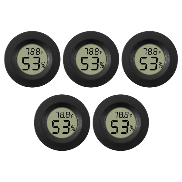 5-pack Hygrometer Termometer Digital LCD-skjerm Fuktighetsmåler for luftfuktere Avfukter