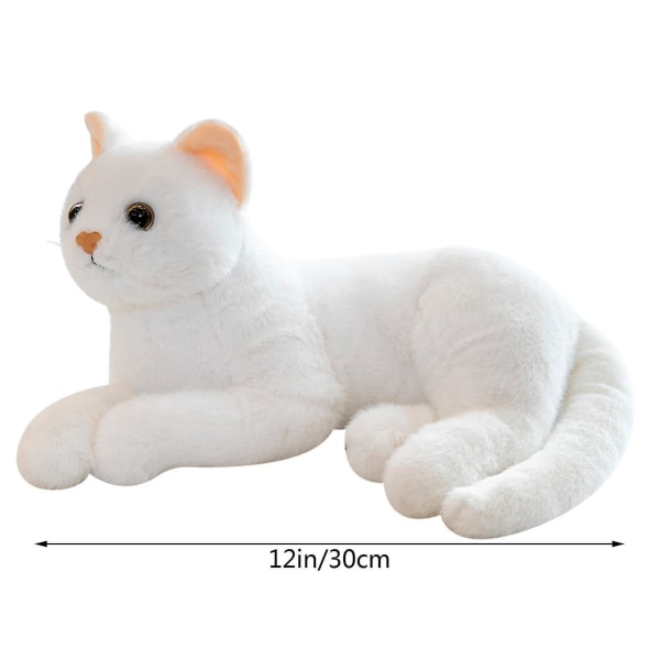 Katt gosedjur - söt simulering kattdocka plyschleksak | 12 tums plysch kattstoppad docka | Mjuk kattkudde plyschleksak för hemmakontorsfestivalinredning