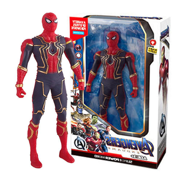 Marvel Avengers Iron-man Spiderman Action Figurer Leker Captain America Super Helt Leke med Lette Barnegaver Spider-Man