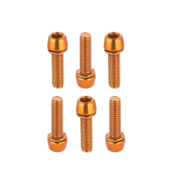 Farfi 6kpl / set M5x18mm polkupyörän varsiruuvi muotoutumaton korroosionkestävä teräs Helppo asentaa kahvaruuvit maastopyörälle Orange