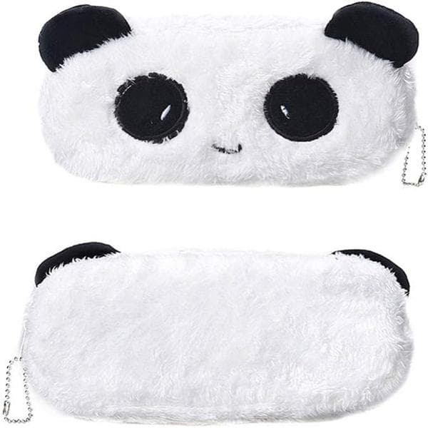Söt Panda Pennfodral Tecknad Panda Pennväskor Plysch Studenter Pennväskor Bärbart Pennfodral Chic Växelficka för Elever Personal Flicka Användning