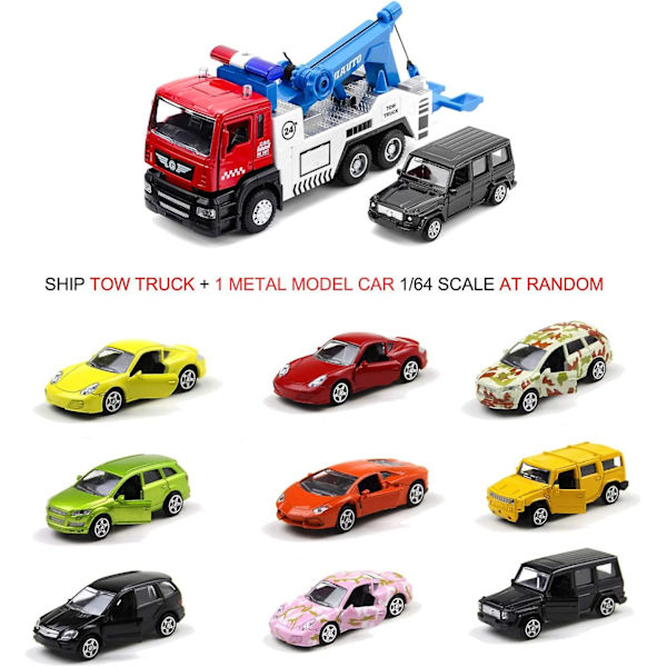 Lekebil - Trekkbil med Tilbaketrekksfunksjon, Miniatyr Transportbil for Jenter og Gutter, Lys og Lyd