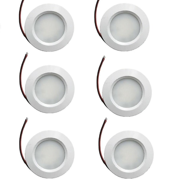 1/4/6 X Led 12v 24v Spot Lights Dimbare Caravan Båt Innfelt Cool White Downlights 6PCS