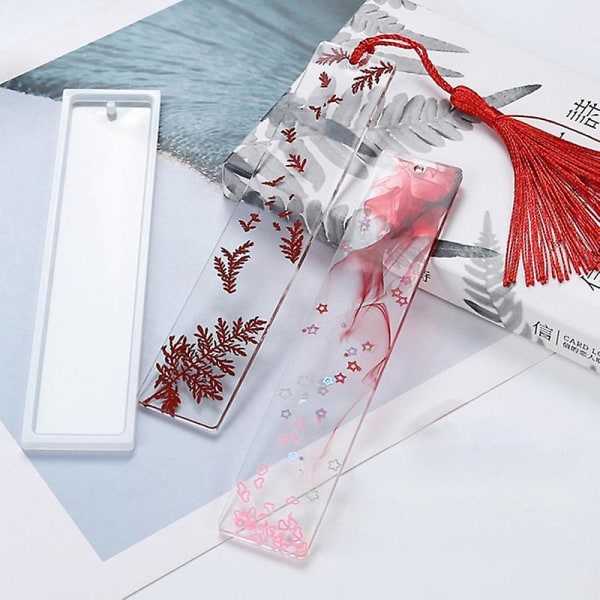 5 stk. Silikone Rektangulær Bogmærkeform Resin Støbning Smykkefremstilling DIY Form Kaesi