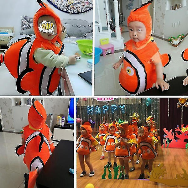 Anime Clown Fish Moni Söt Barn Cos Kostym Baby Kombinationslekdräkt Performance Kostym - Snngv M(90-100CM)