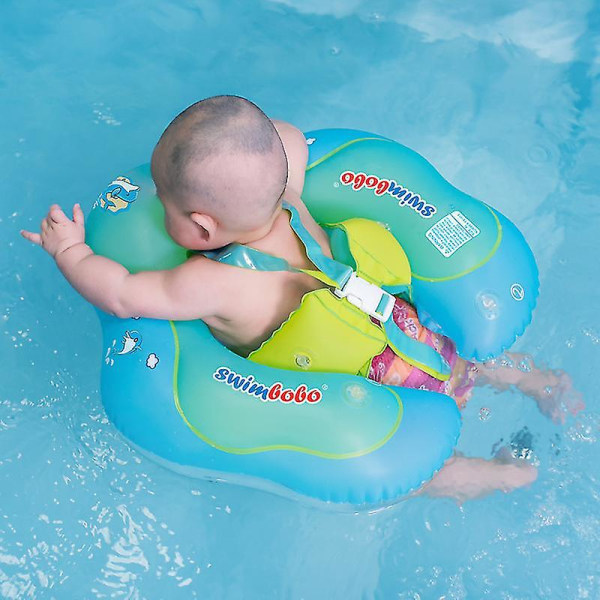 Julegaver, oppustelig svømmering til baby - Hjælp baby med at lære at svømme med pumpe til børn 3-36 måneder (l stil)