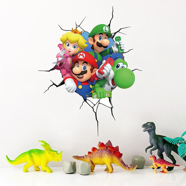 3d Super Mario Princess Peach Luigi Yoshi Switch Game Wall Sticker Room Decal Poster