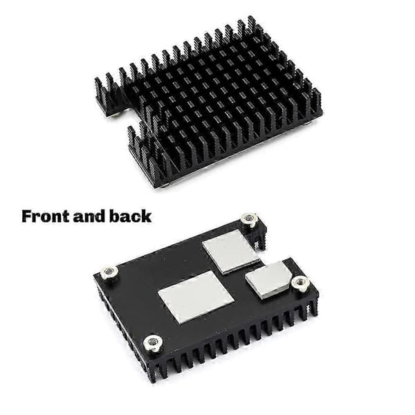 Raspberry Pi CM5 kjøleribbe i aluminium for forbedret kjøling for Compute Module 5 med termisk ledende silikon Black