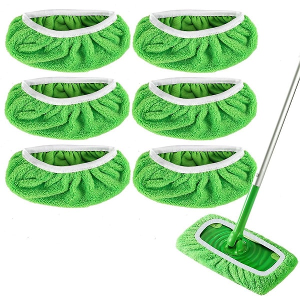 6 STK Moppepuder Refill til Sweeper Moppe - Tørre Fejeklude & Våde Moppeklude Vaskbare til Husholdning
