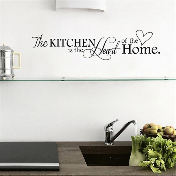 Kitchen Is The Heart Of Home Wall Stickers Quote Flyttbare fliser veggdekorer Gjør det selv