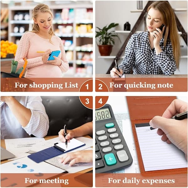 Multifunktionel lommeplanlægger A7 Pu læder notesblok notesbog, mini notesbog med pen, kommerciel agenda multifunktionel