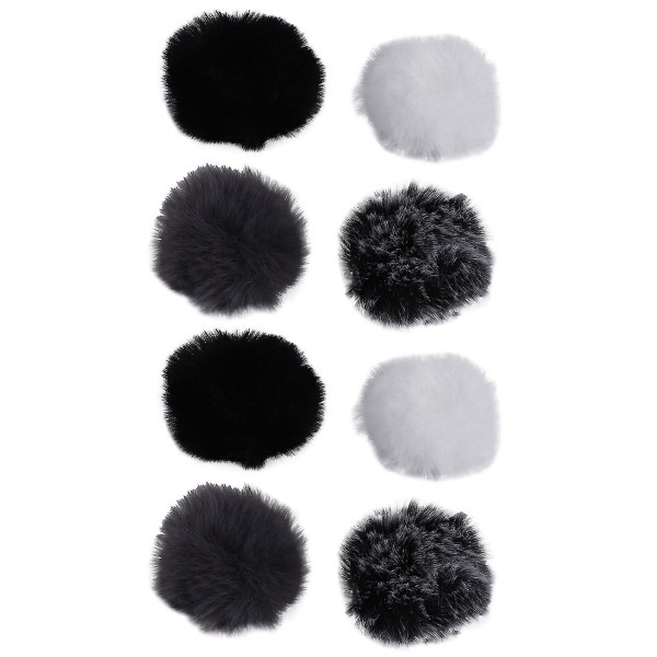 8 stk Universal Lavalier Mikrofon Furry Windscreen Fur Windscreen Wind Muff til Lapel Lavalier Mic