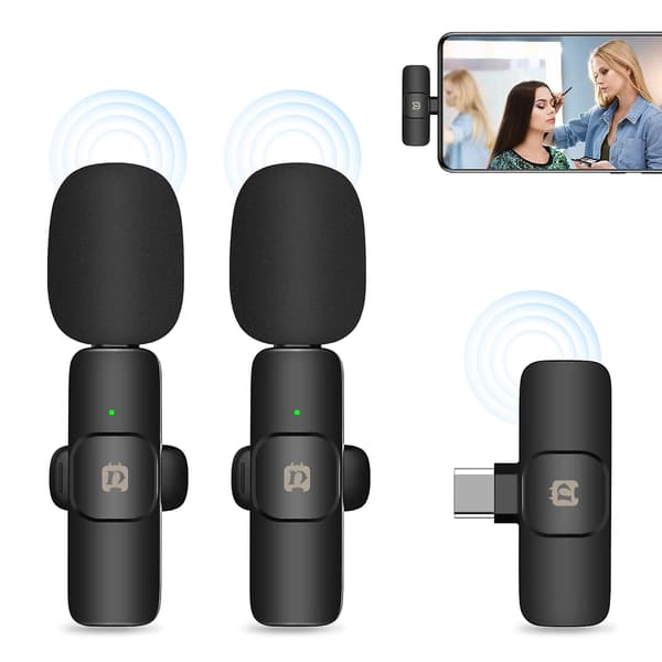 Puluz Dobbel Trådløs Lavalier Mikrofon For Type-c Telefon