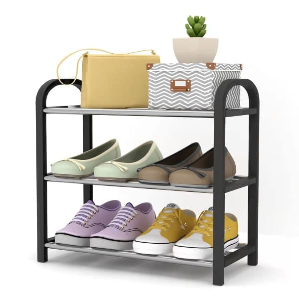 Small Shoe Rack, 3 Tier Shoe Rack Multifunctional Lightweight