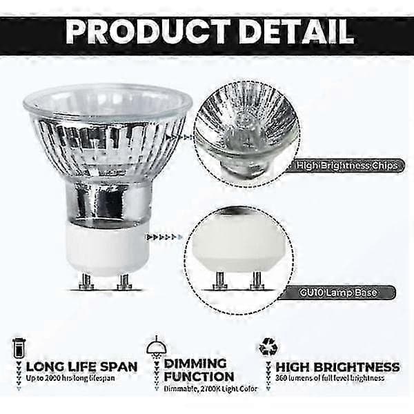 8 st Gu10 Halogenlampa Reflektor-35w / Varmvit /2700k