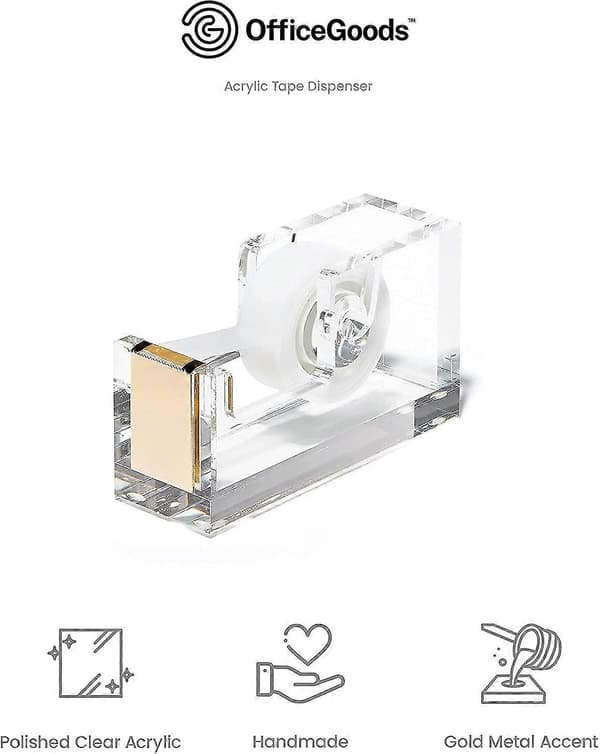 Tape Dispenser - Guld Kontor Skrivebordsdispenser Til Klar Tape