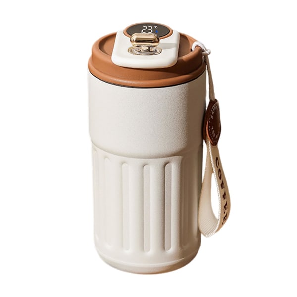450 ml LED-lämpötilanäyttö tyhjiöeristetty vesipullo BPA-vapaa vuototiivis pitää kylmänä/lämpimänä 12h kaksiseinäinen eristekuppi ruostumatonta terästä Brown