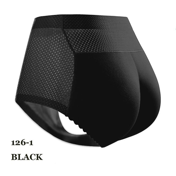 Naisten persehousut, pehmustetut pikkuhousut, saumattomat lonkkaa vahvistavat, vartaloa muotoilevat alushousut naisille Black 126-1 L