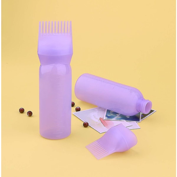 Applikatorflaske, 2 Pack 6 Ounce Applikatorflaske til hårfarveflaske Applikatorbørste med gradueret