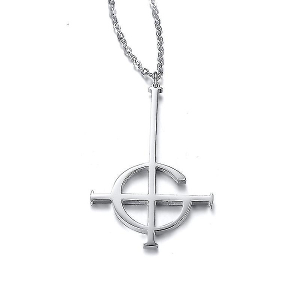 Silve Cross Ghost Bc Nameless Ghoul Halskæde Vedhæng Grucifix Papa Emeritus Patch Kvinder Mænd Rustfrit Stål Smykker -bp