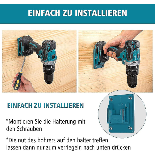 Seinäkiinnitystyökaluteline Makita/dewalt Miwatchille - 6 kpl 14-18 V power poraustyökalujen pidike Konepidike Työpajan säilytys