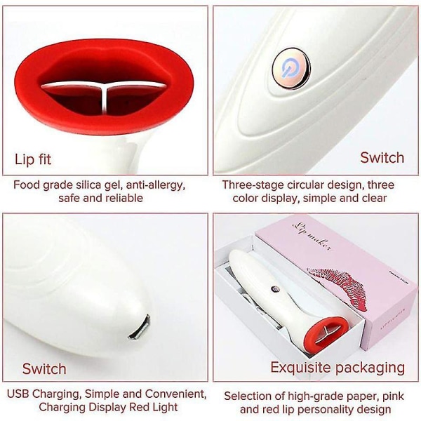 Automatisk Lip Plumper Enhancer Device Electric Fuller Lip Silicone