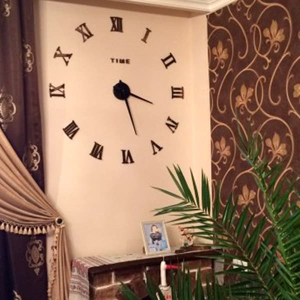 DIY Vægur Timer 3D Stor Sort
