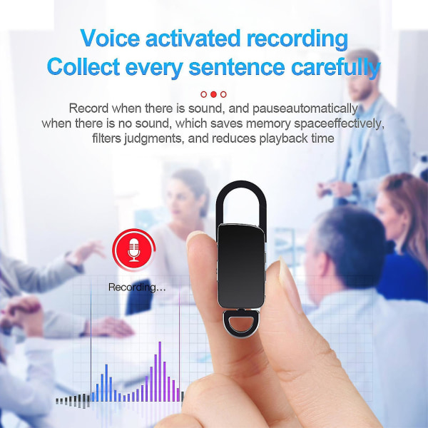 Mini Röstinspelare Nyckelring Inspelare Ljud Röstinspelare Liten Mp3 Digital Recorder För föreläsning Intervju Mötesklass (1 st)