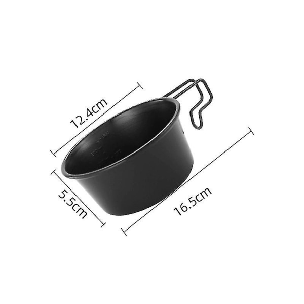 12,4 cm Lett 304 Syrah-skål i rustfritt stål, solid og holdbar matlaging og måling (svart)