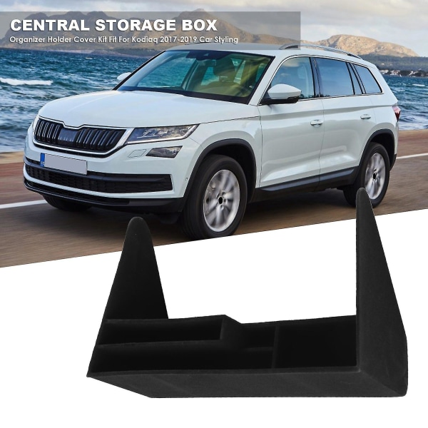 Sentralkonsoll Oppbevaringsboks Telefonkort Lommebok Organisering Holder Dekselsett Passer til Skoda Kodiaq 2017-