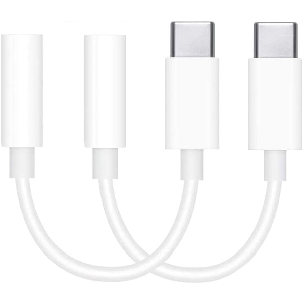 (2stk) USB-C til AUX 3.5 mm adapter for Samsung-hodetelefoner