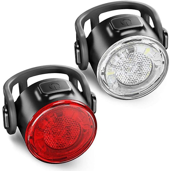 GarhrStore LED-pyöränvalo, USB ladattavat etu- ja takavalot, IPX4 vedenpitävä LED-pyöränvalo, 6 kirkkaustilaa, sopii kaikkiin pyöriin ja kaikille