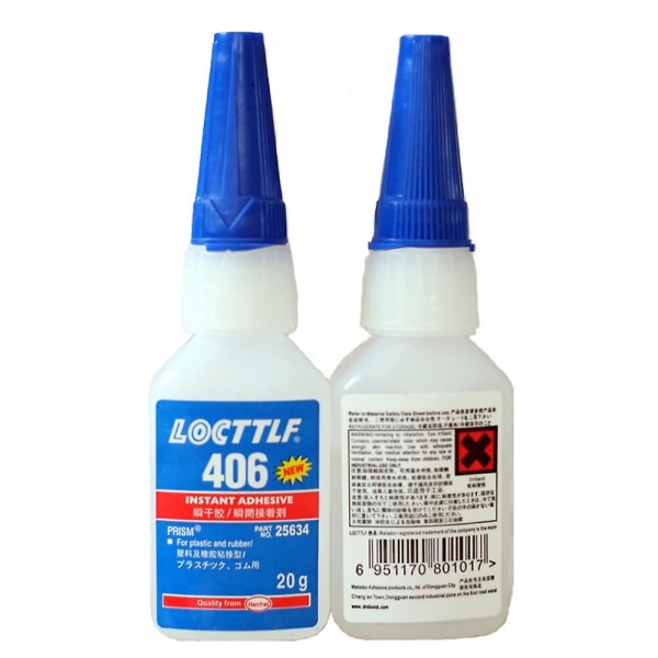 4 stk Ny Loctite 406 20 Gm hurtigklæbende superlim til plast og gummi Henkel